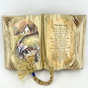 Vintage 1987 Judith Bond What Mom Took Book Figurine Resin Poem Cottage Decor